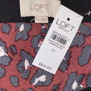 Loft cheetah print midi skirt NWT